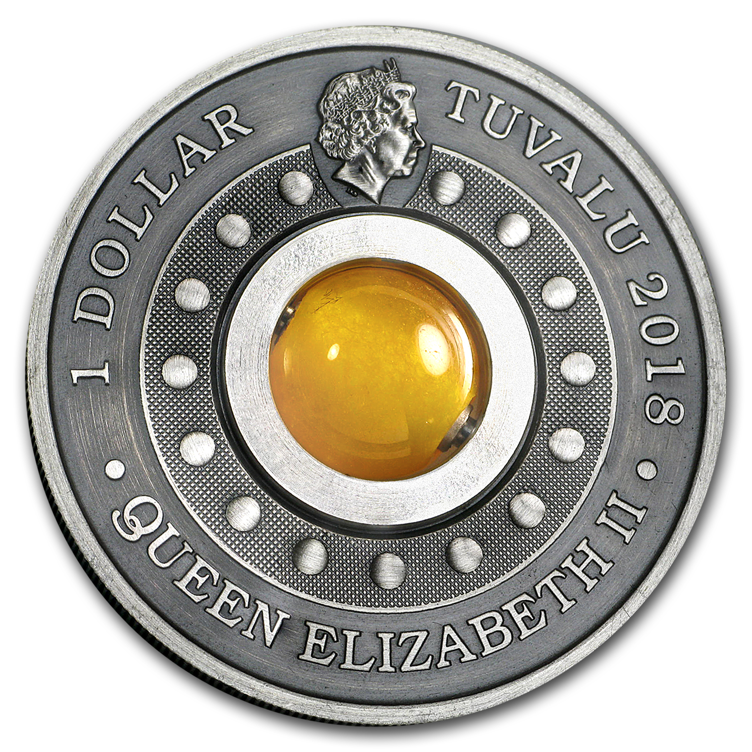 2018 Australia 1 oz Silver Good Luck Rotating Charm (Antiqued)