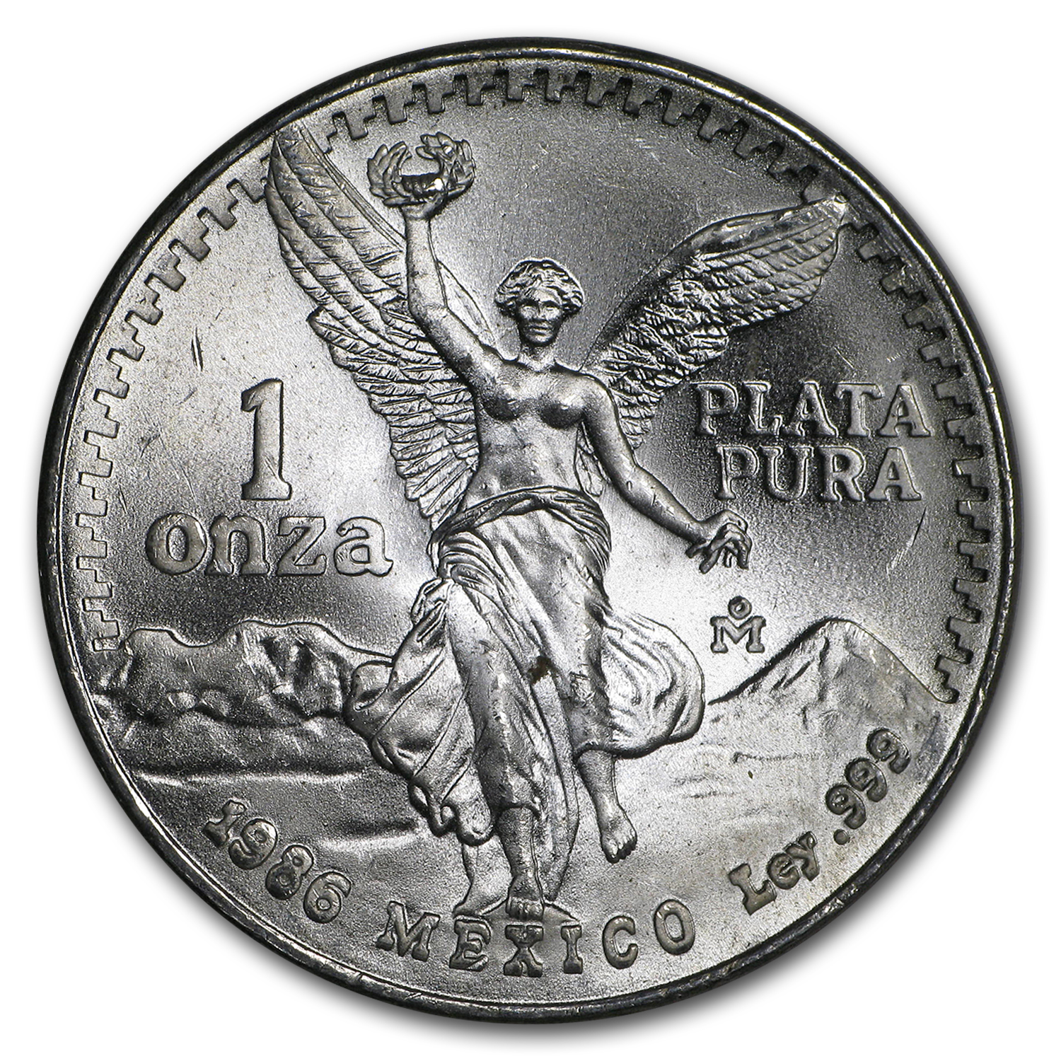 1986 Mexico 1 oz Silver Libertad BU (Abrasions)