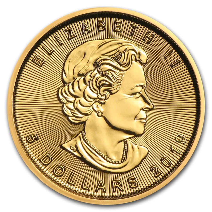2019 Canada 1/10 oz Gold Maple Leaf BU