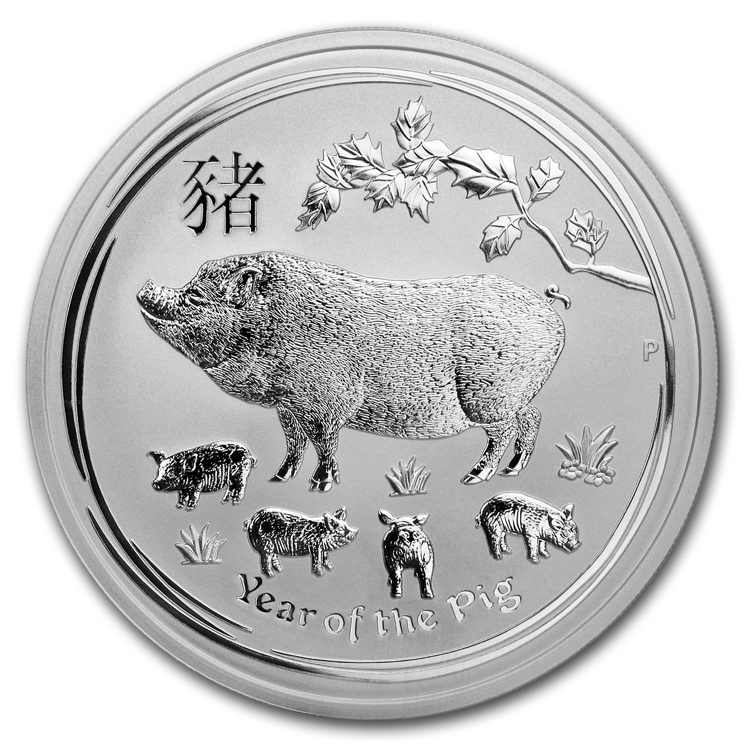 2019 Australia 5 oz Silver Lunar Pig BU