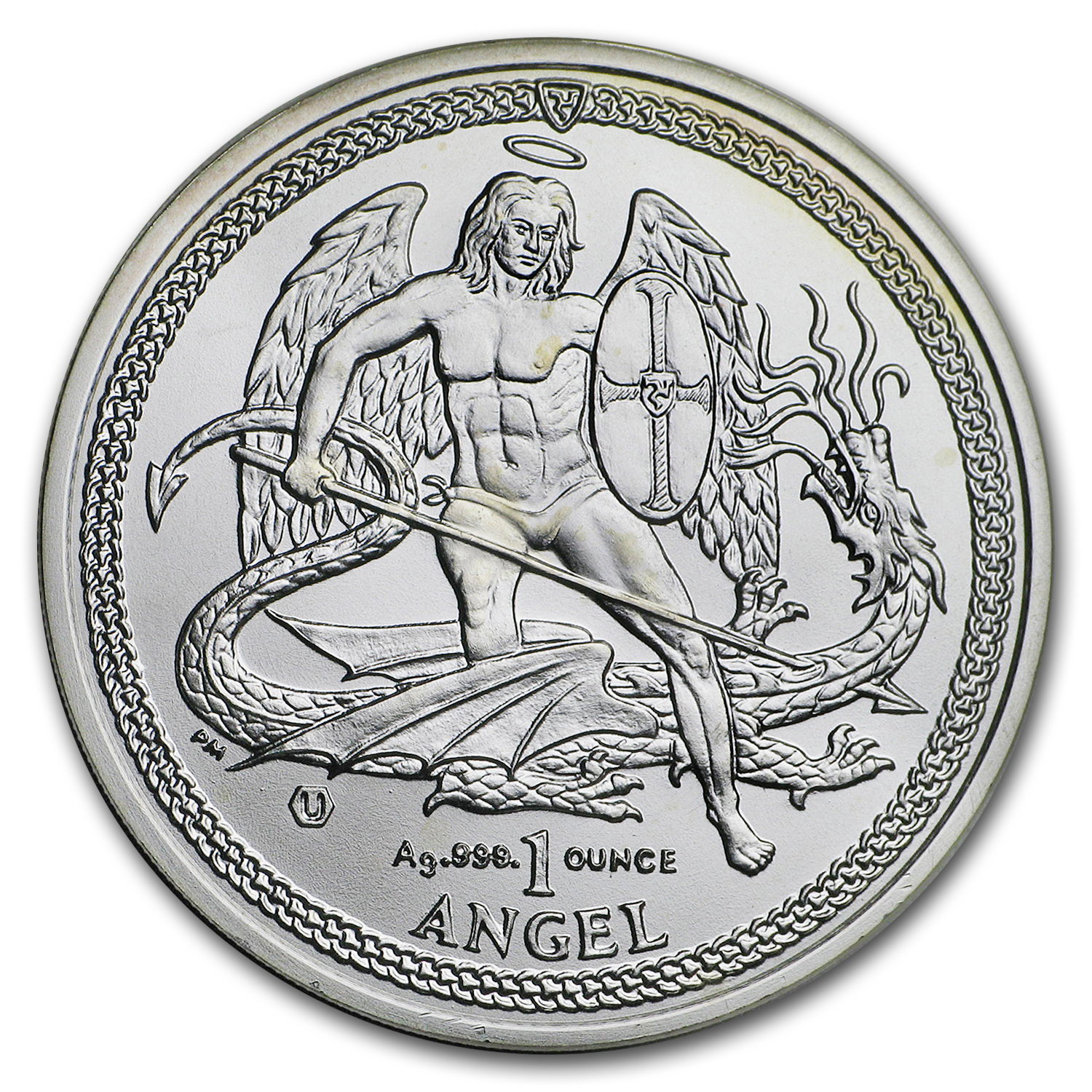 Isle of Man 1 oz Silver Angel BU (Random Dates, Abrasions)