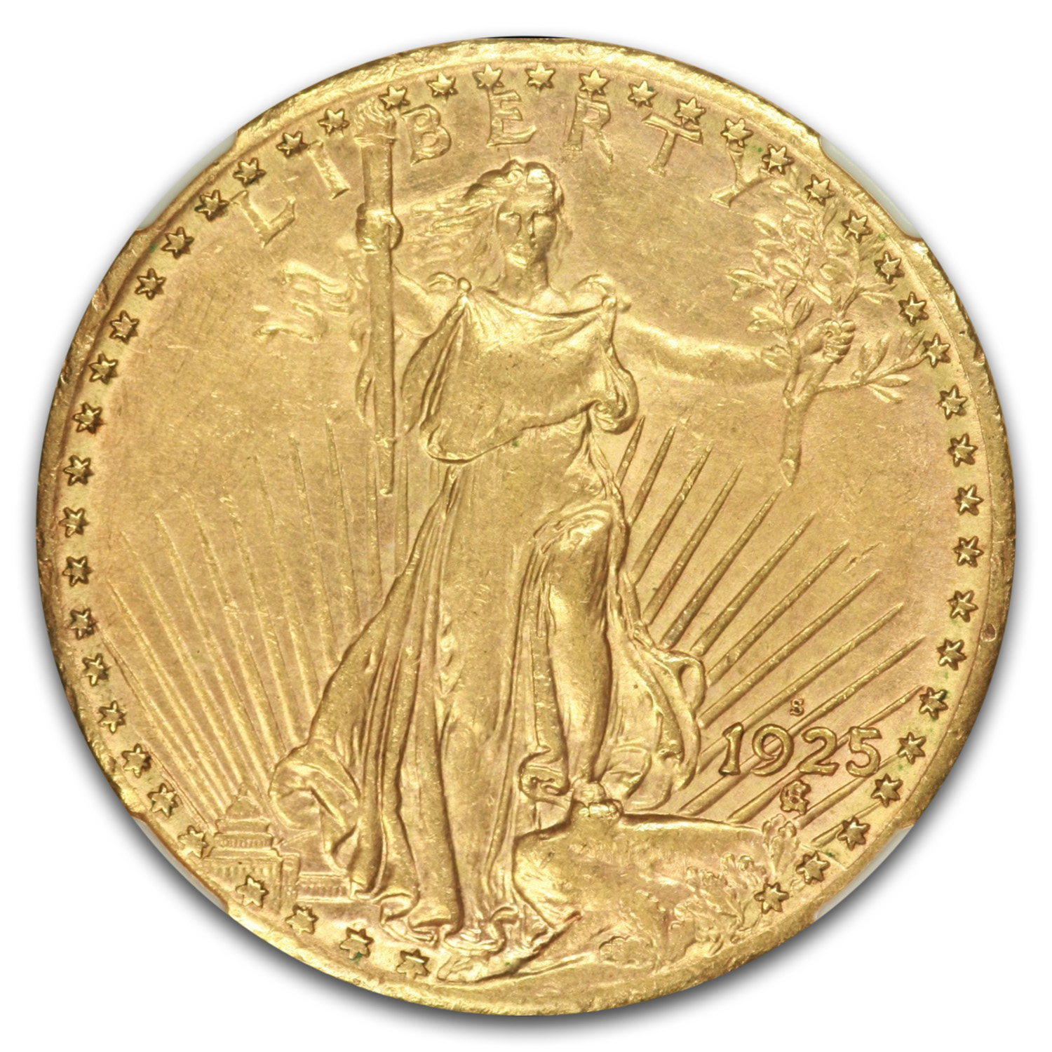 1925-S $20 St Gaudens Gold Double Eagle AU-55 NGC