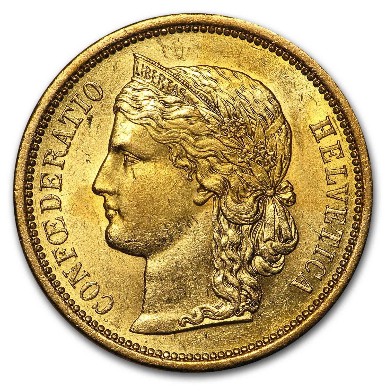 1883-1896 Switzerland Gold 20 Francs Helvetica BU