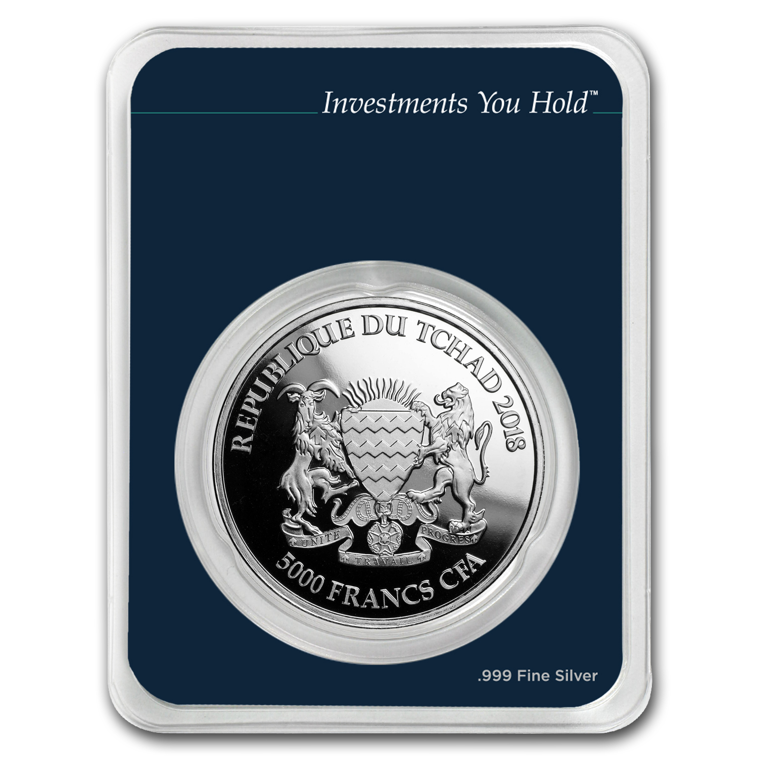2018 Chad 1 oz Silver Mandala Rhino (MintDirect® Premier Single)