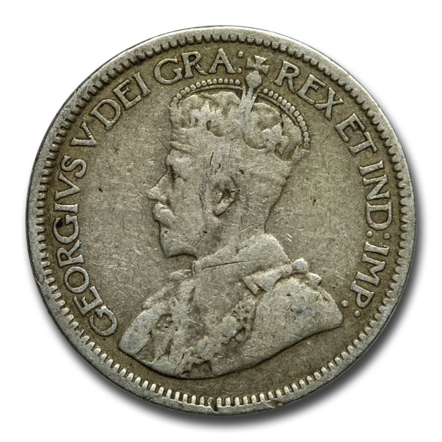 1911-1919 Canada Silver 10 Cents George V Avg Circ