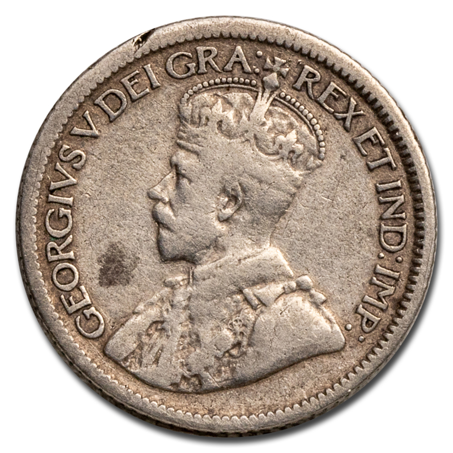 1920-1936 Canada Silver 10 Cents George V Avg Circ