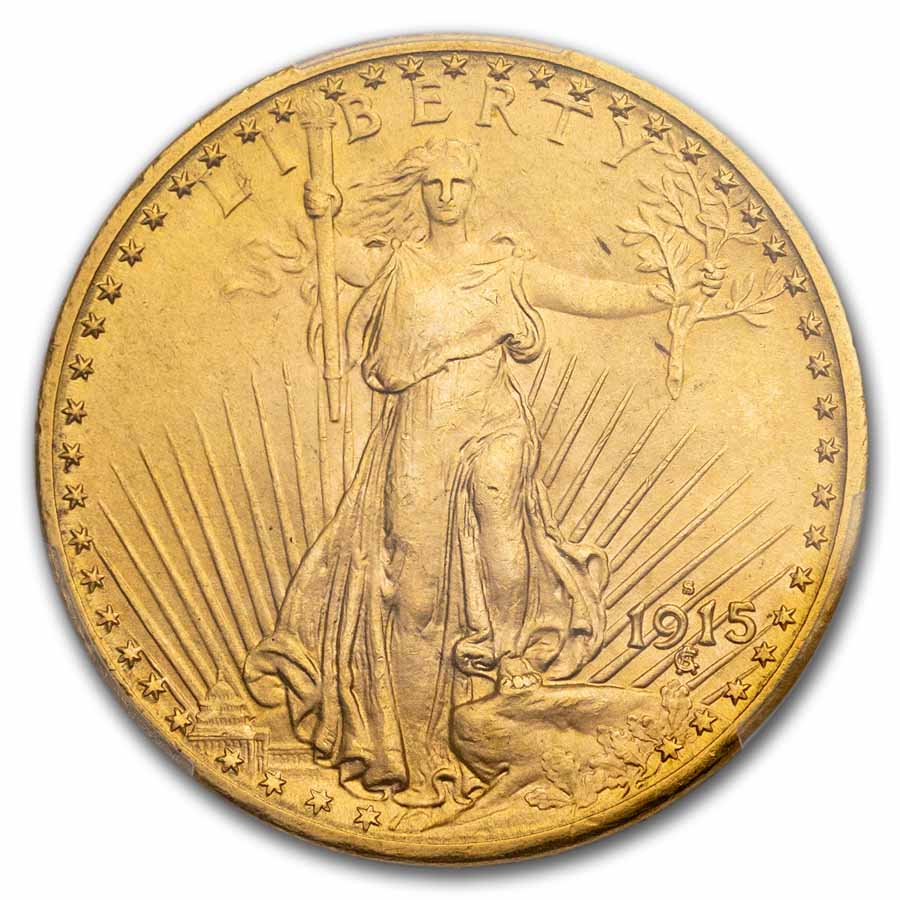 1915-S $20 St Gaudens Gold Double Eagle MS-65 PCGS