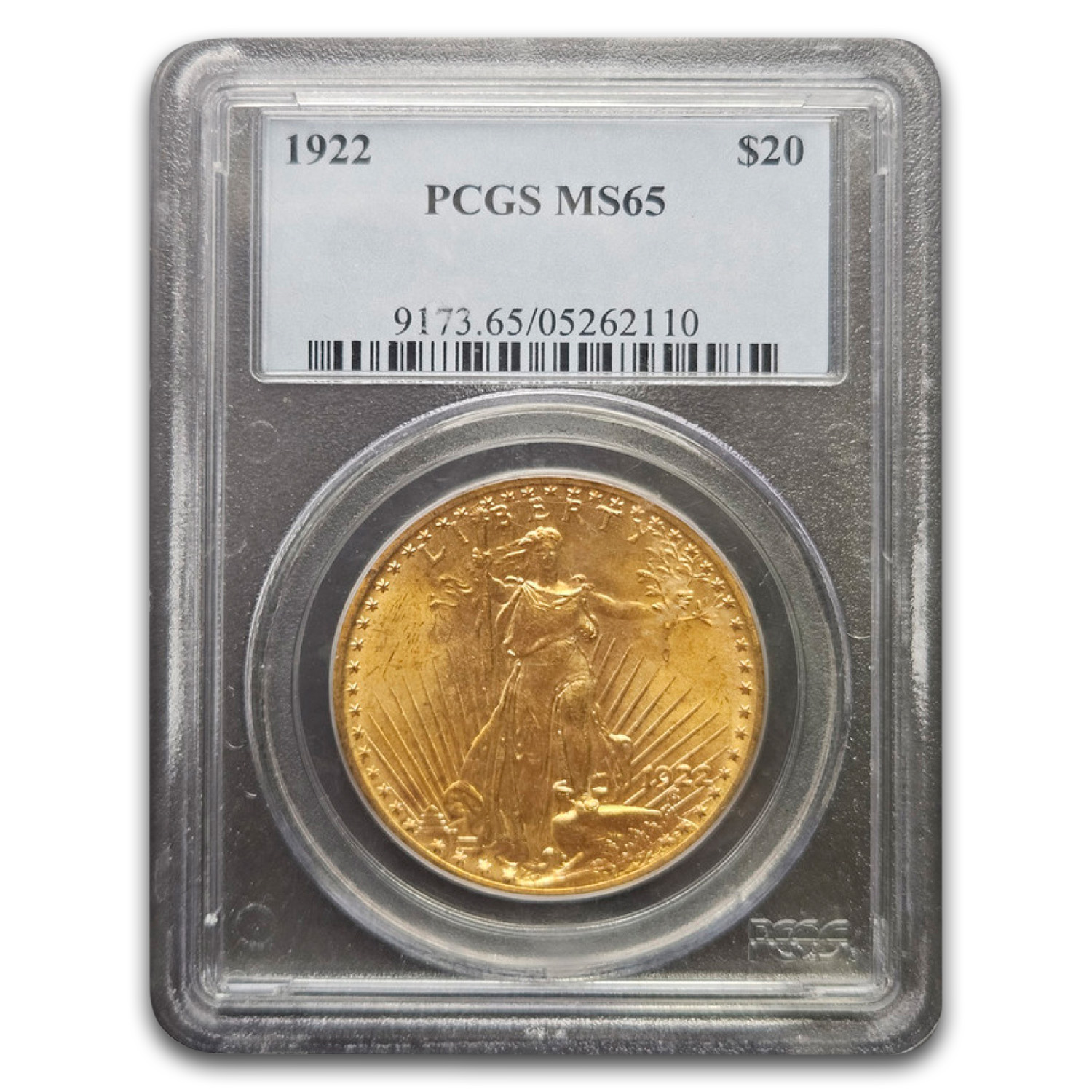 1922 $20 St Gaudens Gold Double Eagle MS-65 PCGS