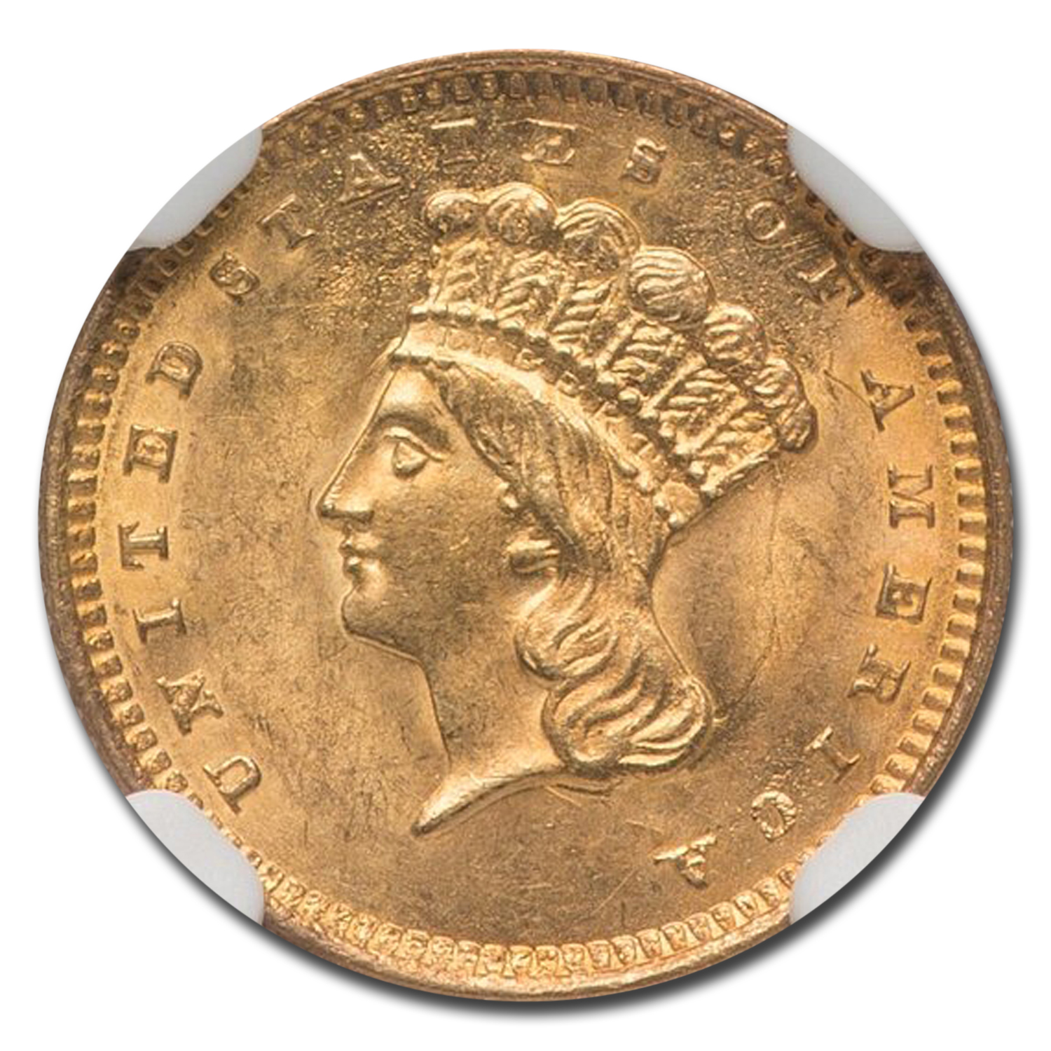 1861 $1 Indian Head Gold MS-63 NGC