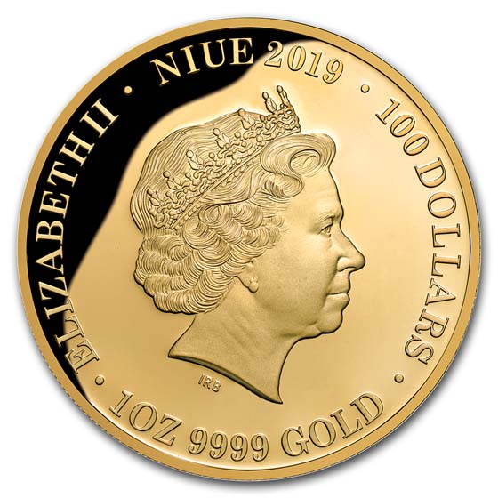 2019 Niue 1 oz Gold Proof Royal Visit by Queen Elizabeth II
