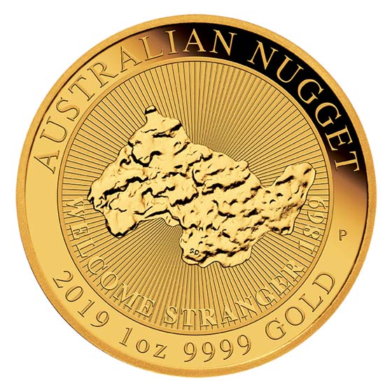 2019 Australia 1 oz Gold "Welcome Stranger" Nugget BU