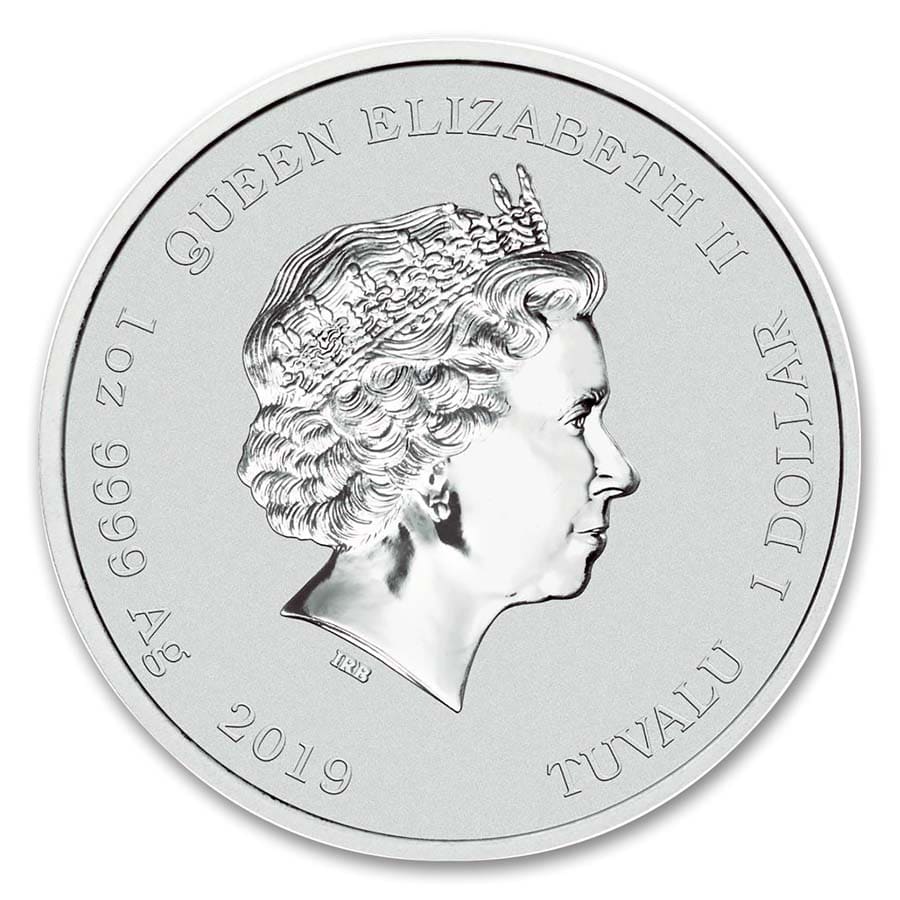 2019 Tuvalu 1 oz Silver $1 Marvel Series Hulk BU