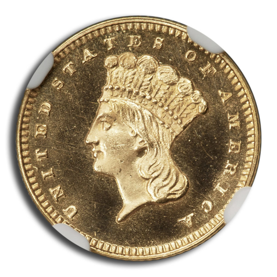1860 $1 Indian Head Gold PF-65 Cameo NGC