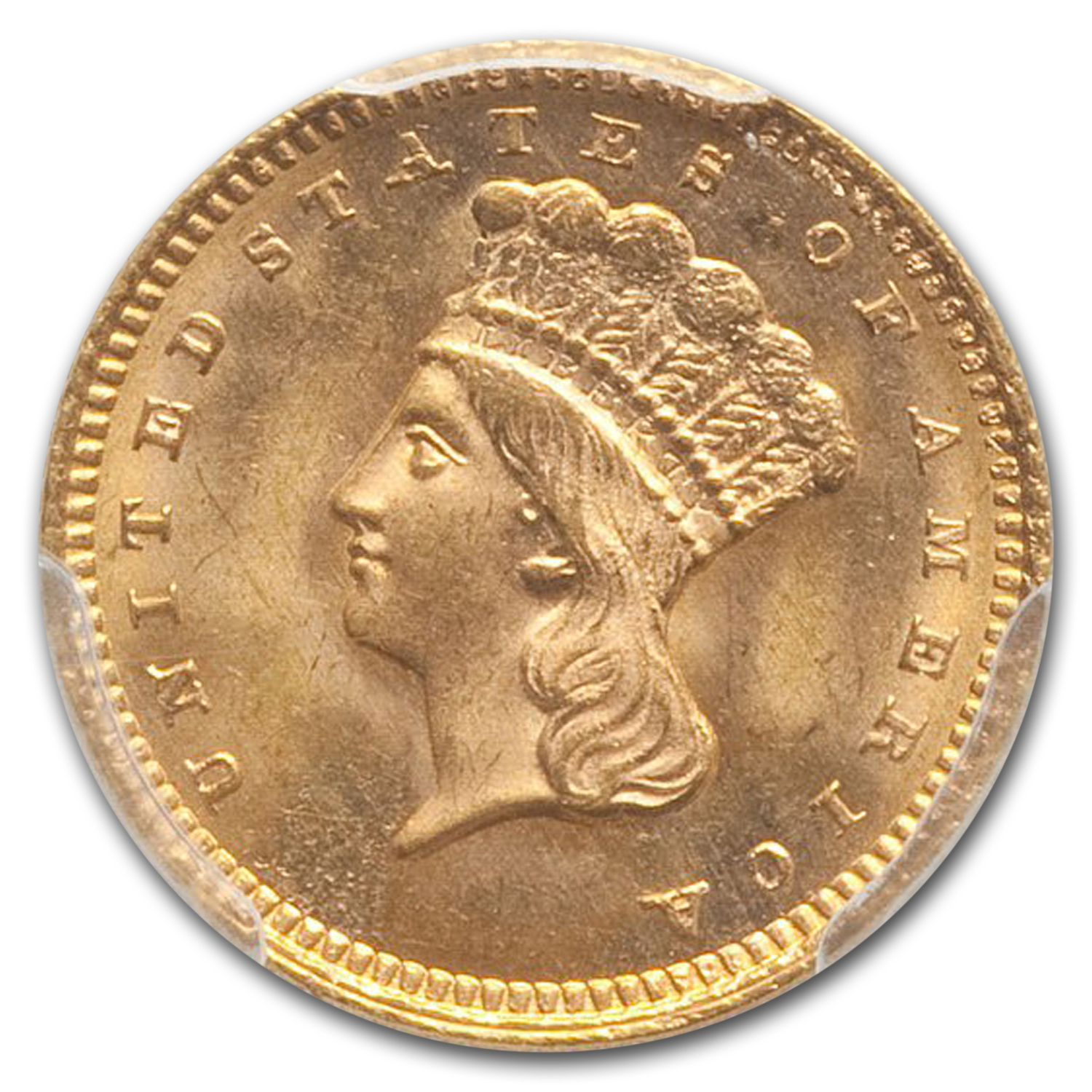 1861 $1 Indian Head Gold MS-65 PCGS