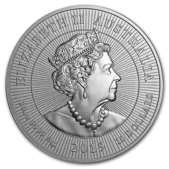 2019 Australia 10 oz Silver Crocodile BU (Piedfort)