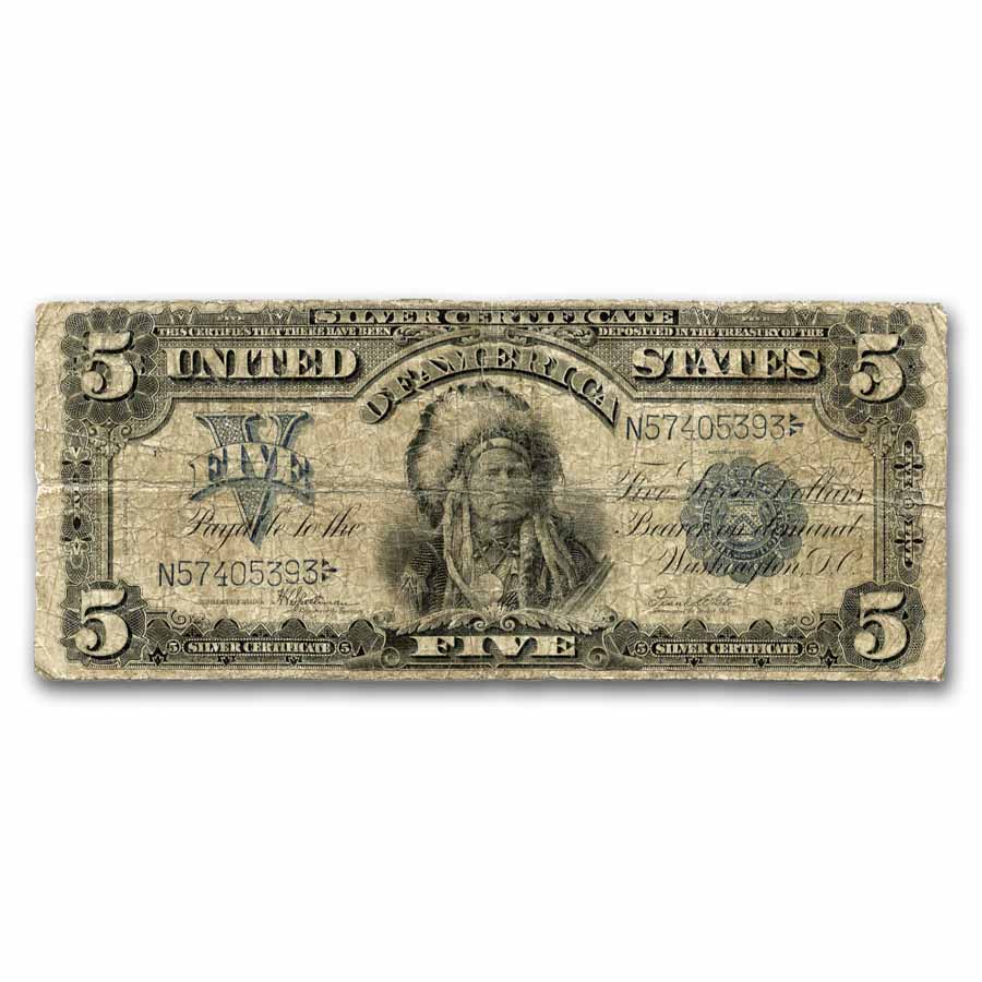 1899 $5.00 Silver Certificate Chief Running Antelope VG (Fr#281)