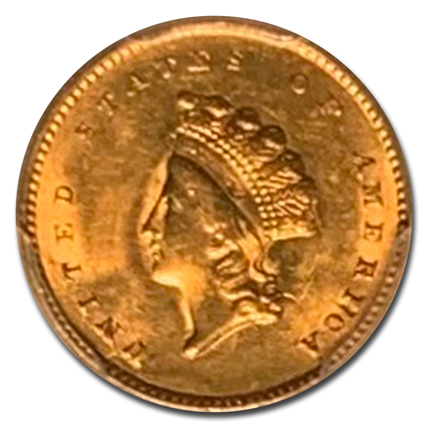 1855 $1 Indian Head Gold MS-62 PCGS CAC