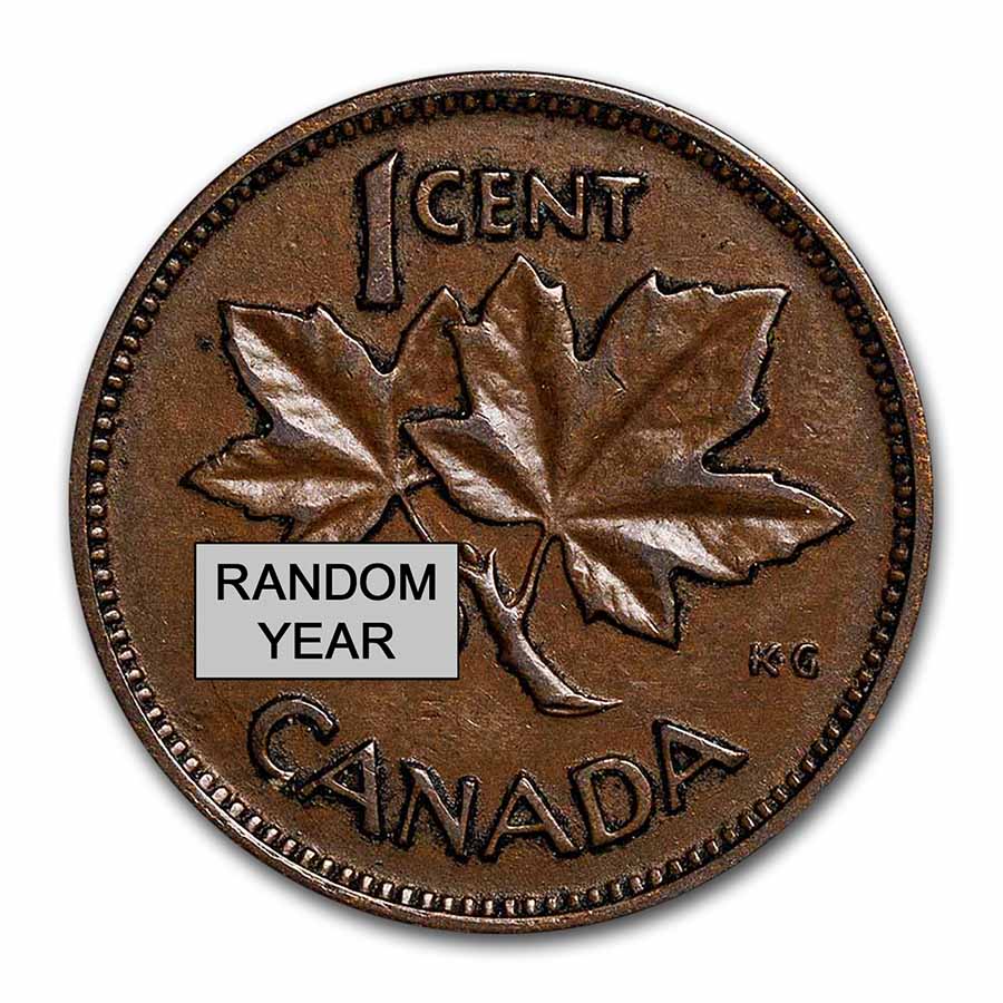 Canada 50-Coin Roll Copper Cents Avg Circ
