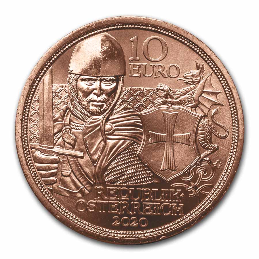2020 Austria Copper €10 Knights' Tales (Courage)