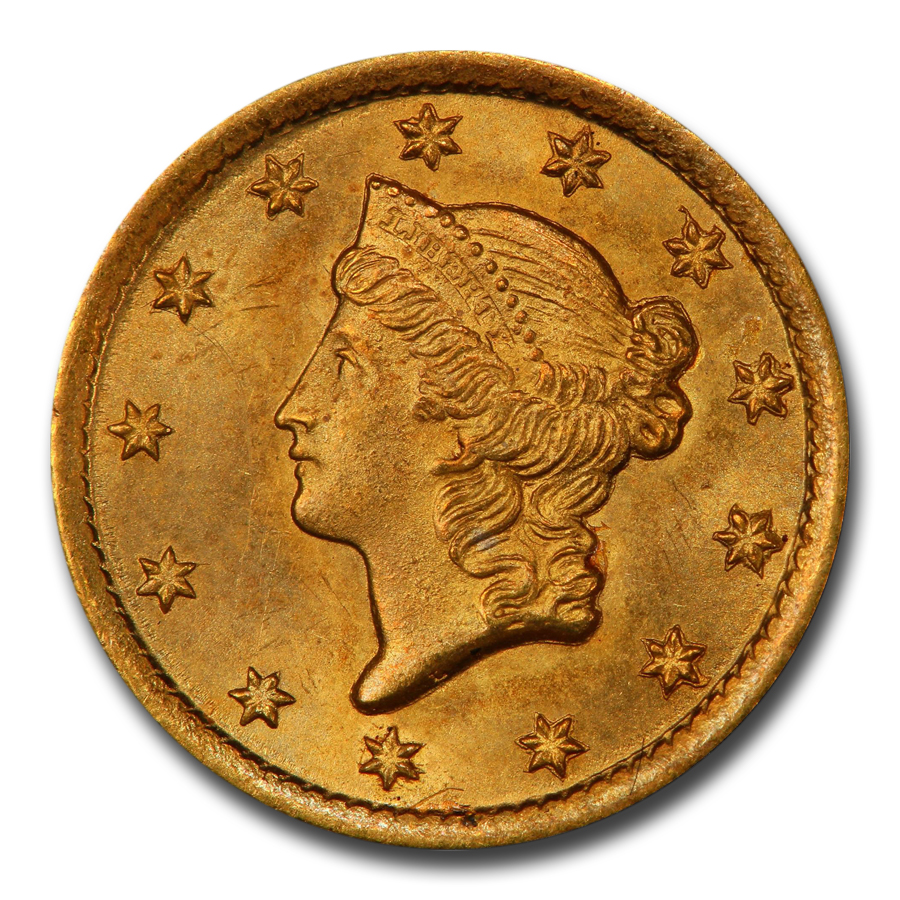 1853-O $1 Liberty Head Gold Dollar MS-66 PCGS