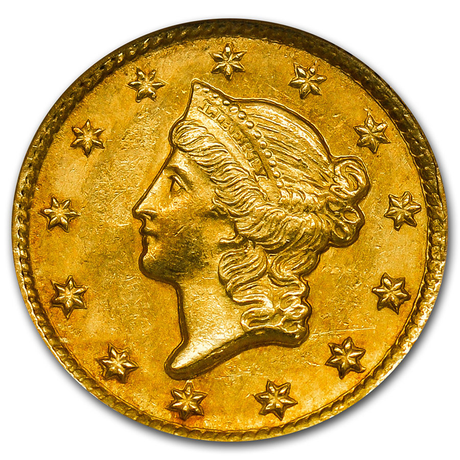 1851-C $1 Liberty Head Gold MS-62 NGC