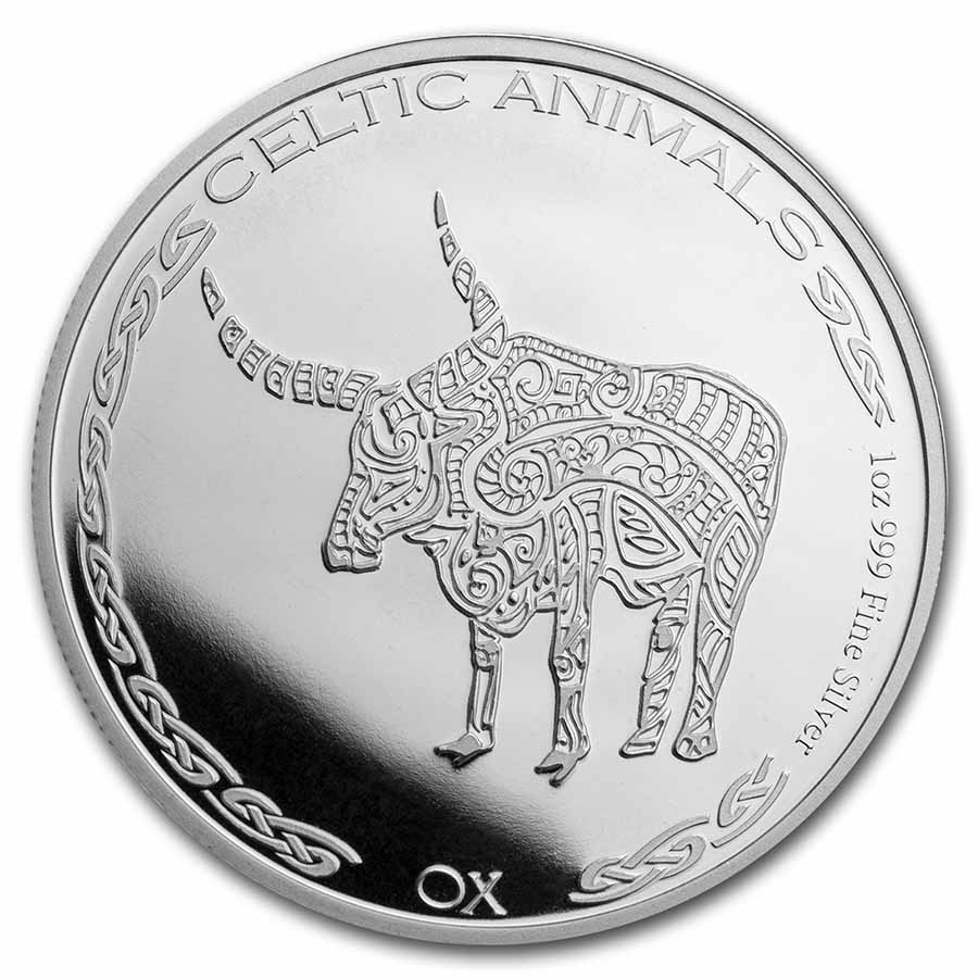 2020 Republic of Chad 1 oz Silver Celtic Animals: Ox