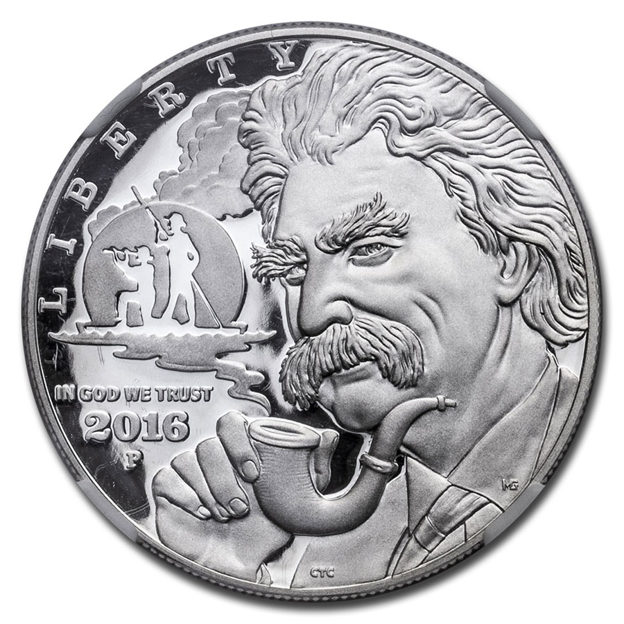 2016-P Mark Twain $1 Silver Commem MS-70 NGC