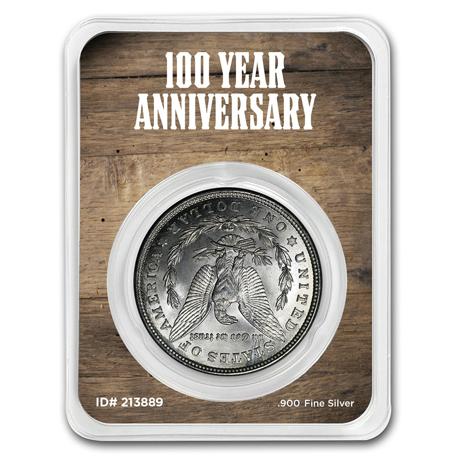 1921 Morgan Silver Dollar 100th Anniversary BU - Wooden Back