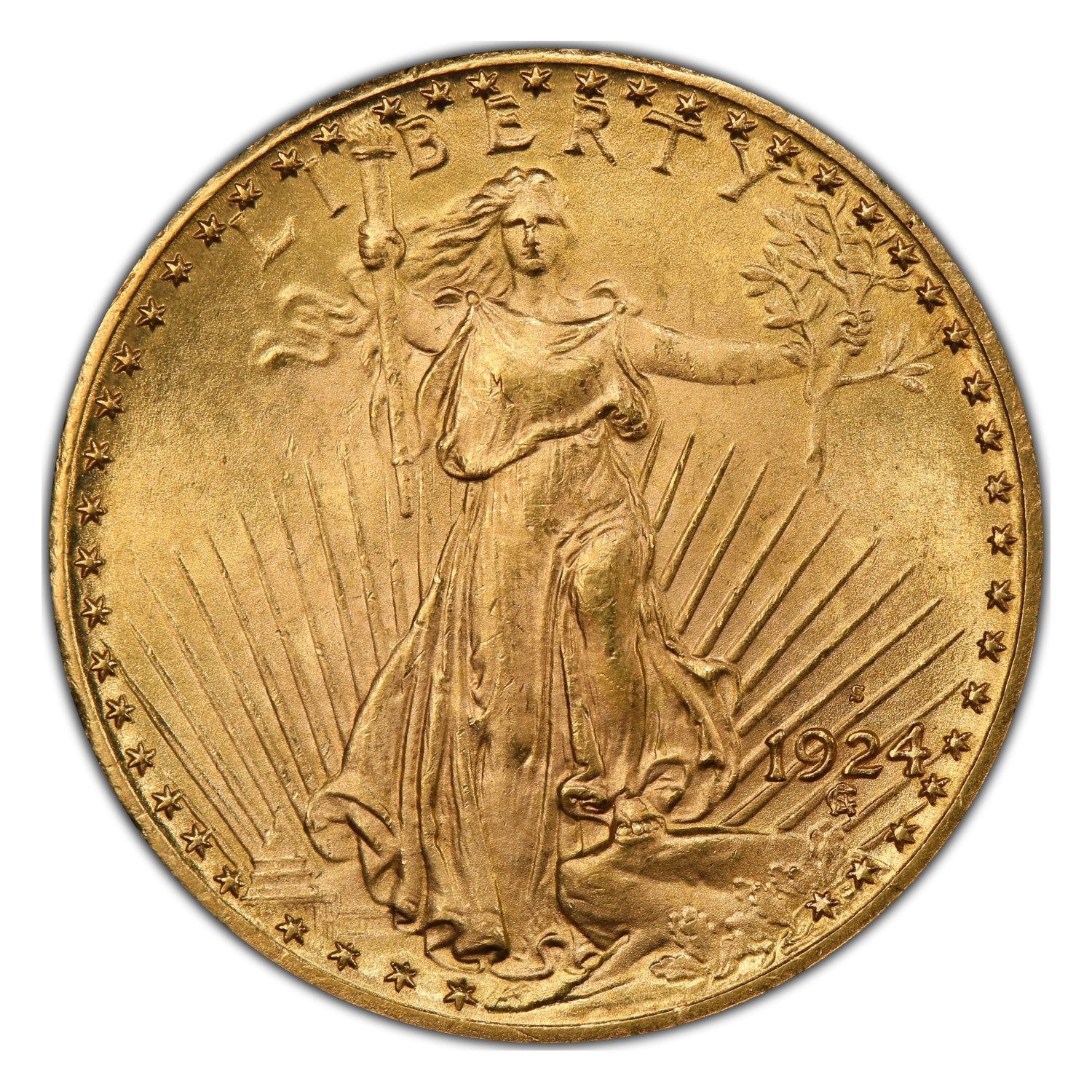 1924-S $20 St Gaudens Gold Double Eagle MS-64 PCGS