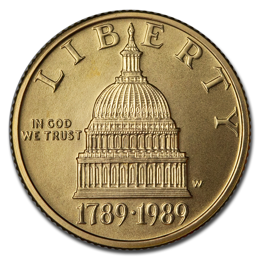 1989-W Gold $5 Commem Congressional BU (Capsule Only)