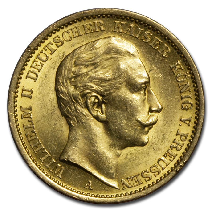 1907-A Germany Gold 20 Marks Prussia Wilhelm II BU