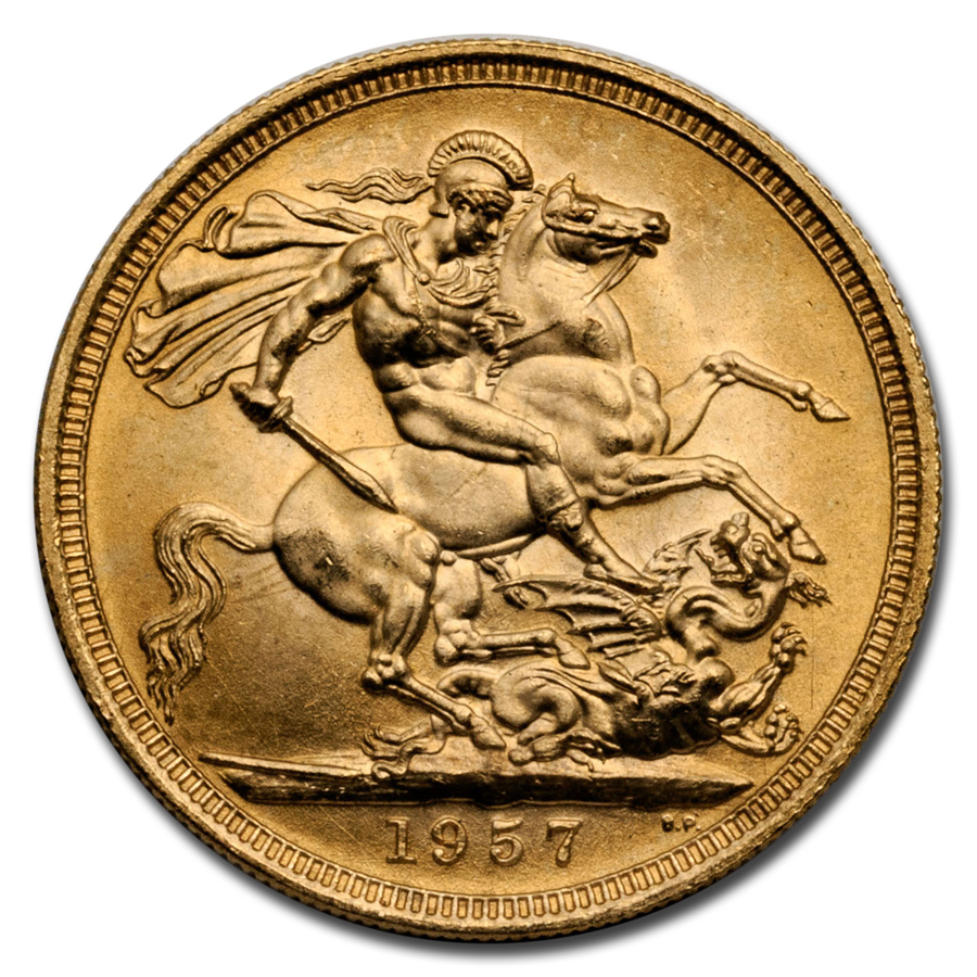 1957 Great Britain Gold Sovereign Elizabeth II BU