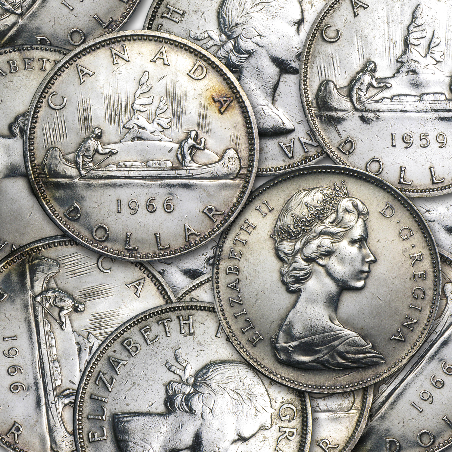 1958-1967 Canada Silver Dollar Avg Circ (ASW .60)