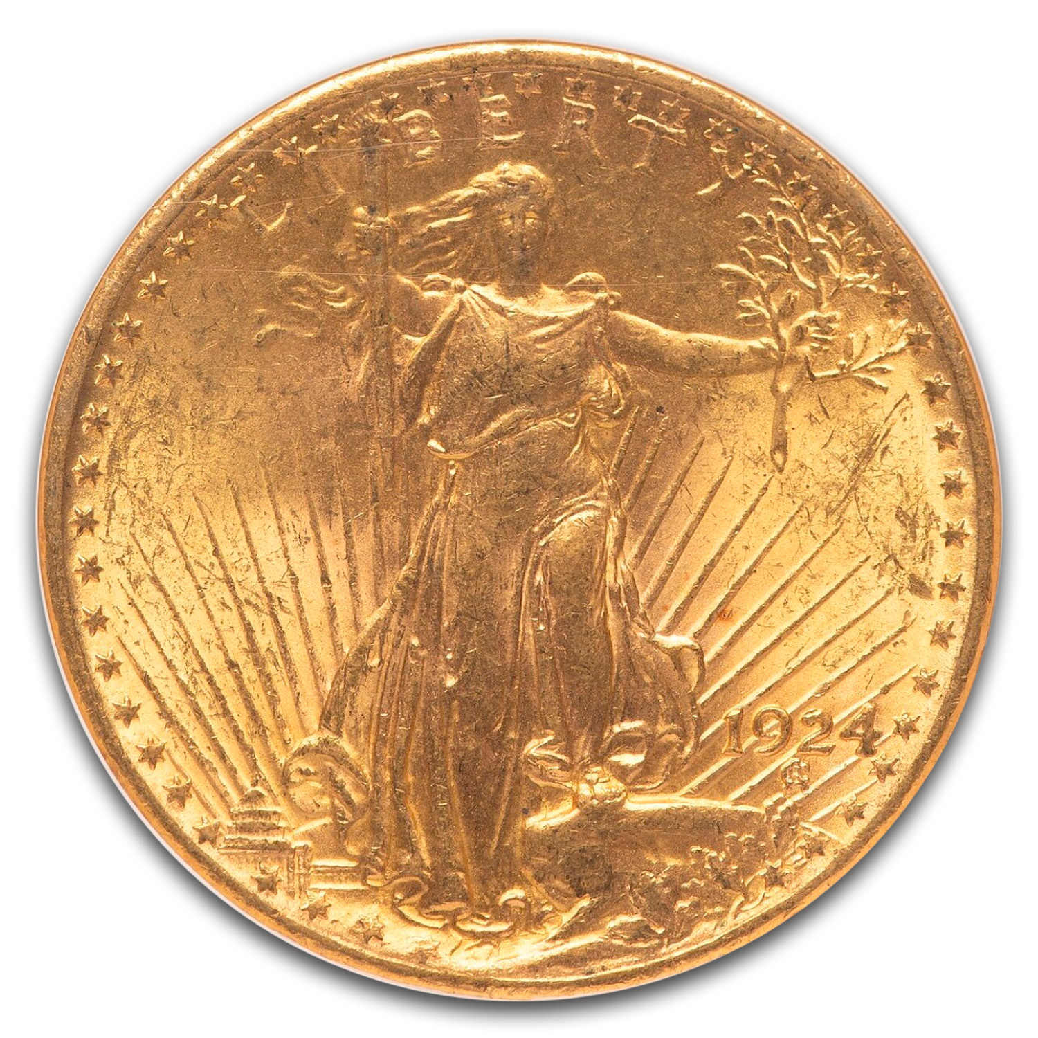 1924 $20 St Gaudens Gold Double Eagle MS-63 NGC CAC