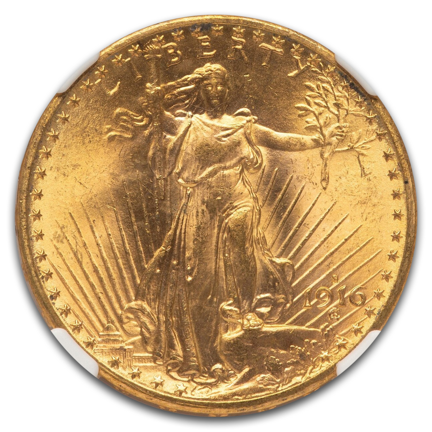 1916-S $20 St Gaudens Gold Double Eagle MS-66+ NGC