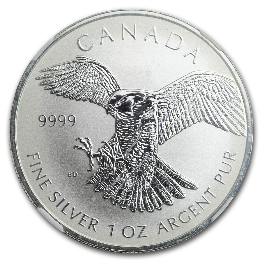 2016 Canada 1 oz Silver $5 Peregrine Falcon Rev Pf PF-69 NGC (ER)