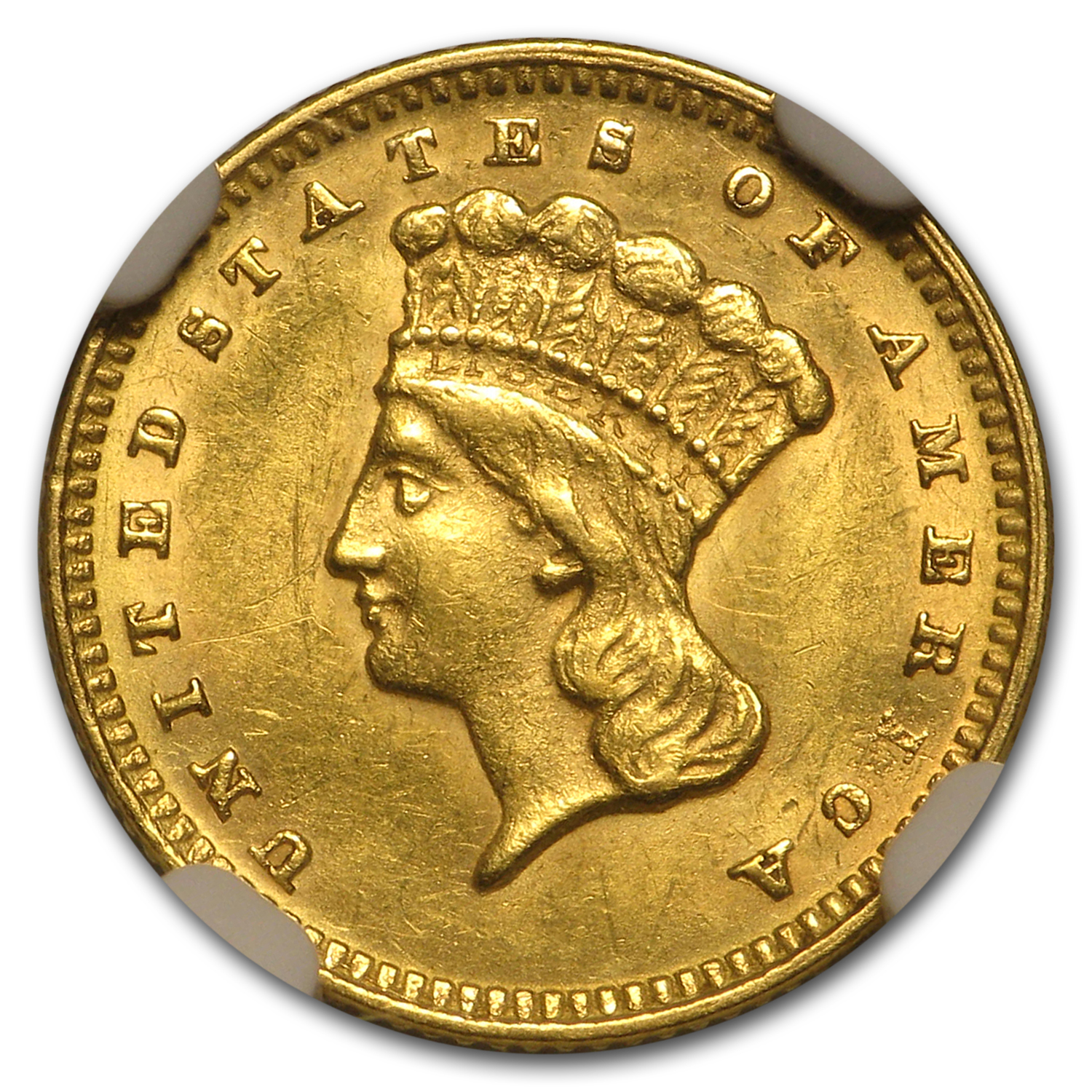 $1 Indian Head Gold Dollar Type 3 MS-62 NGC/PCGS