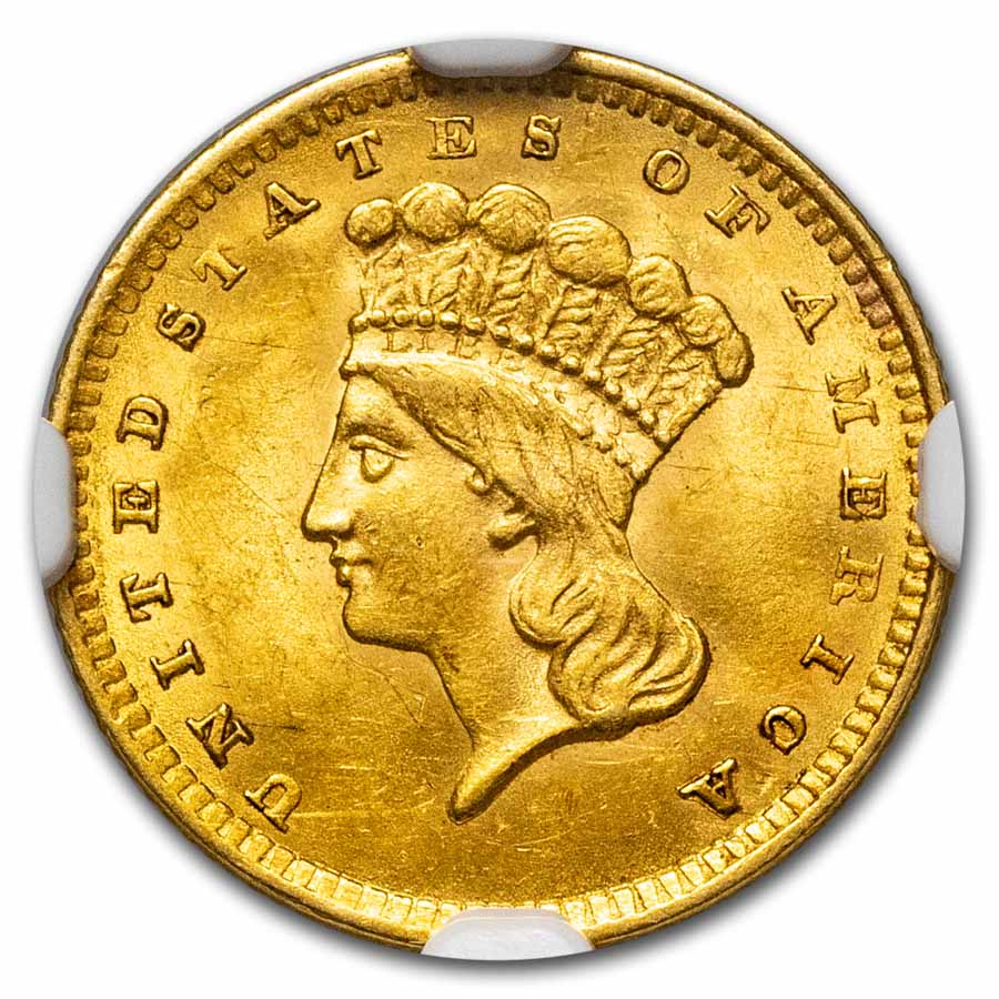 $1 Indian Head Gold Dollar Type 3 MS-63 NGC/PCGS