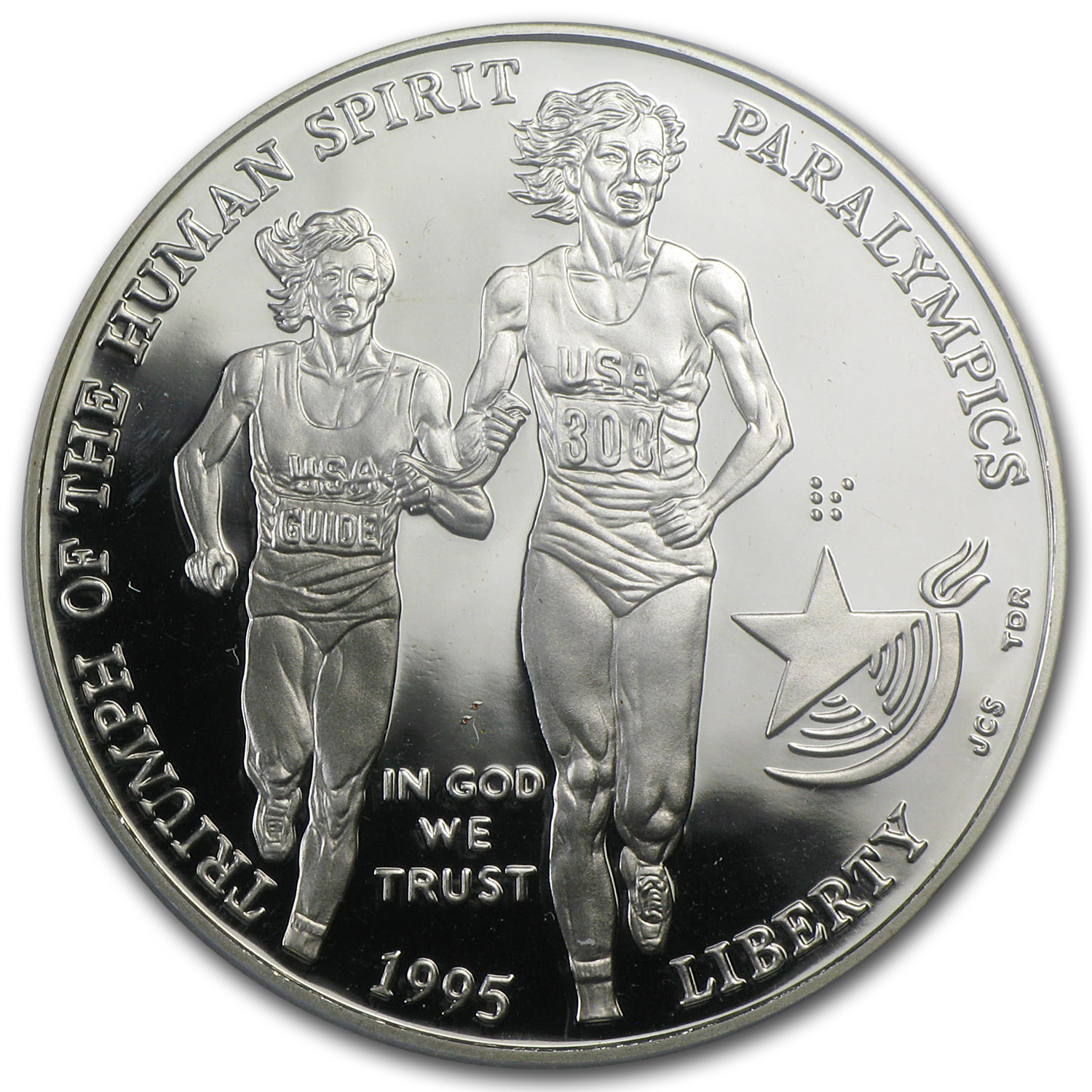1995-P Olympic Blind Runner $1 Silver Commem PR-69 PCGS