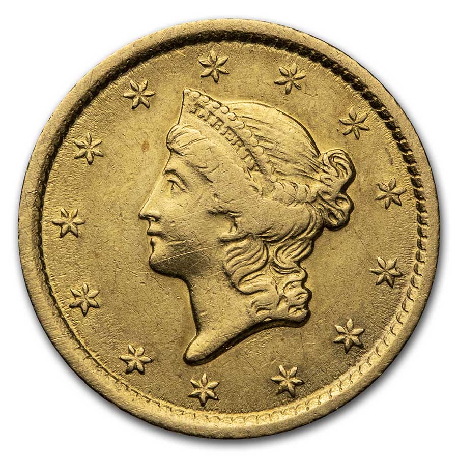 1852-O $1 Liberty Head Gold Dollar AU