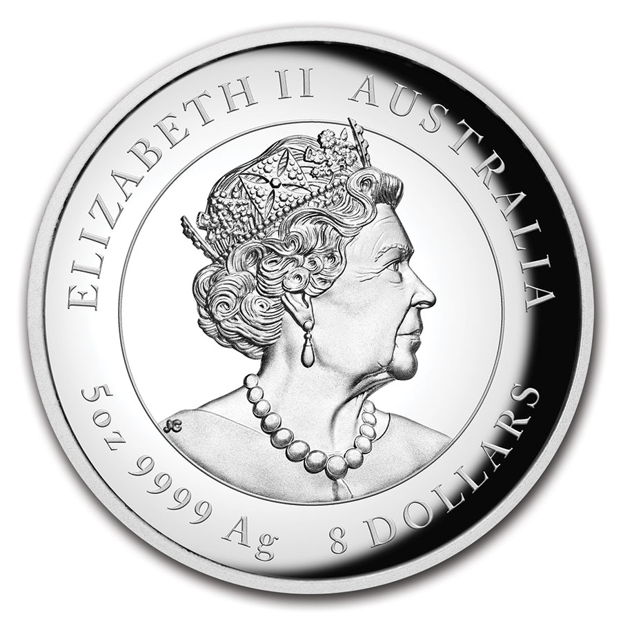 2021 Australia 5 oz Silver Lunar Ox Proof (HR, w/Box & COA)