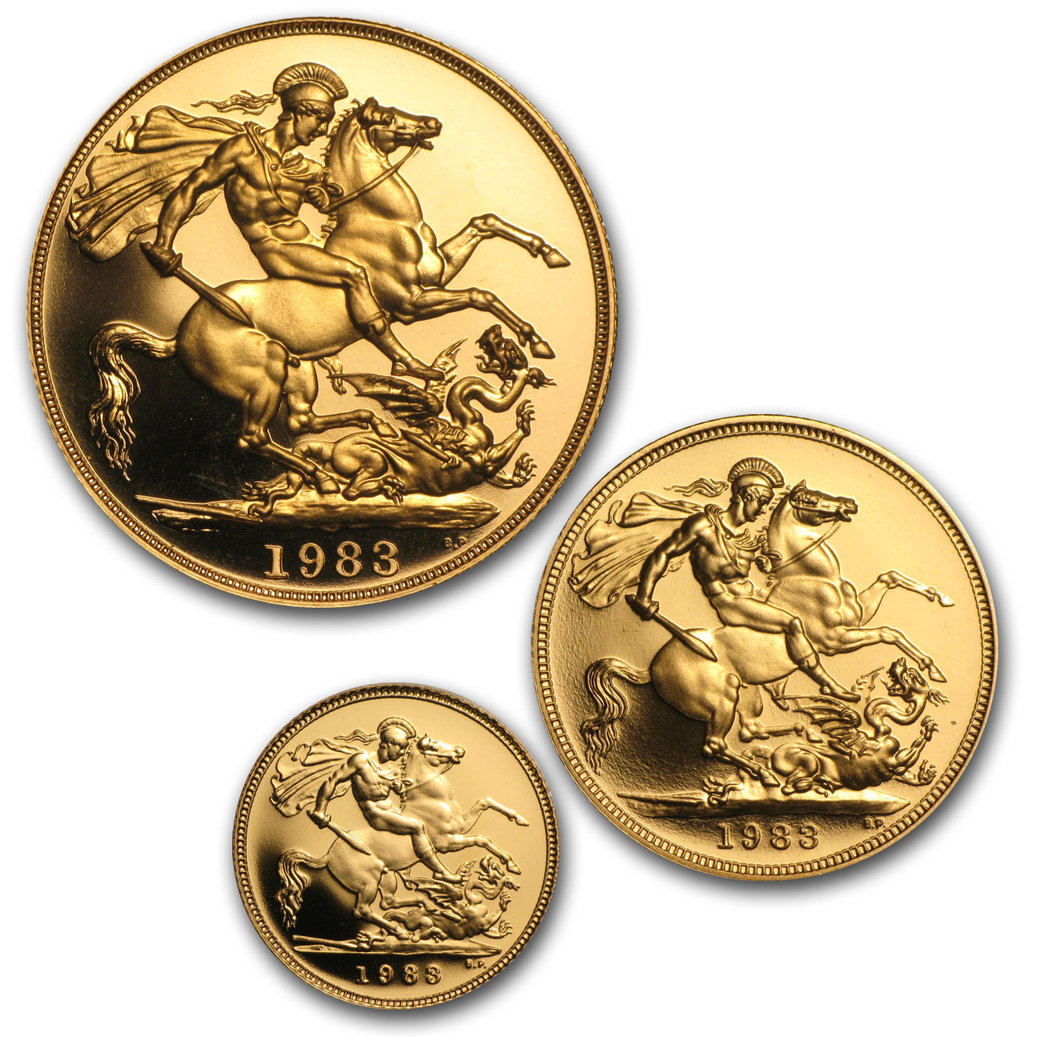 1983 Great Britain 3-Coin Gold Sovereign Proof Set