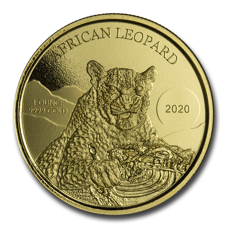 2020 Republic of Ghana 1 oz Gold 20 Cedi African Leopard BU