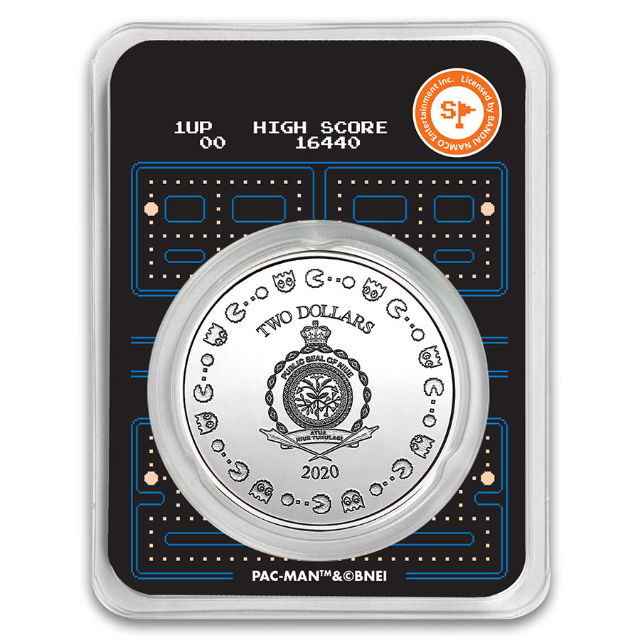2020 Niue 1 oz Silver $2 PAC-MAN™ 40th Anniversary Coin in TEP