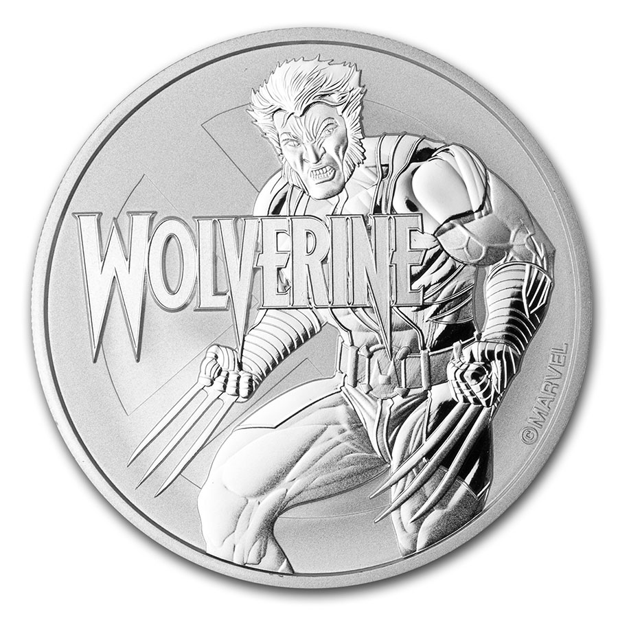 2021 Tuvalu 1 oz Silver $1 Marvel Series Wolverine BU