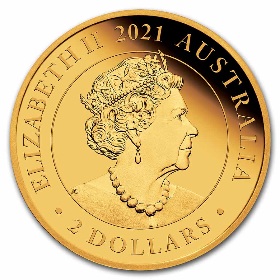 2021 Australia 1/2 Gram Gold Kangaroo Mini Roo BU (Assay Card)