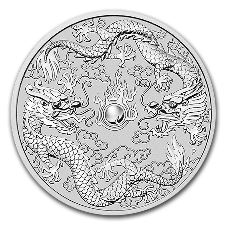 2021 Australia 10 oz Silver Double Dragon BU