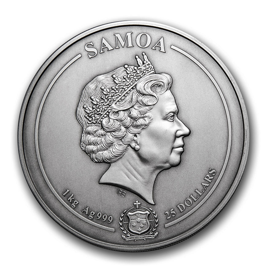 2021 Samoa 1 kilo Silver Aztec Empire Multiple Layer Coin