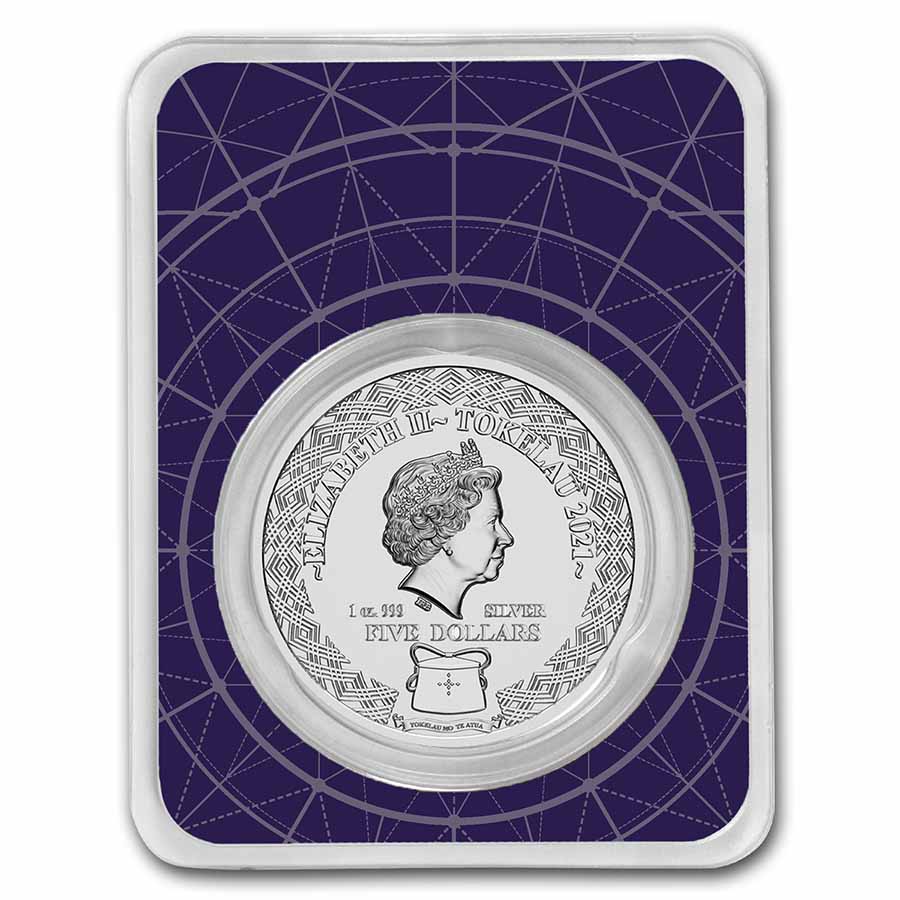 2021 Tokelau 1 oz Silver $5 Zodiac Series: Taurus BU (TEP)