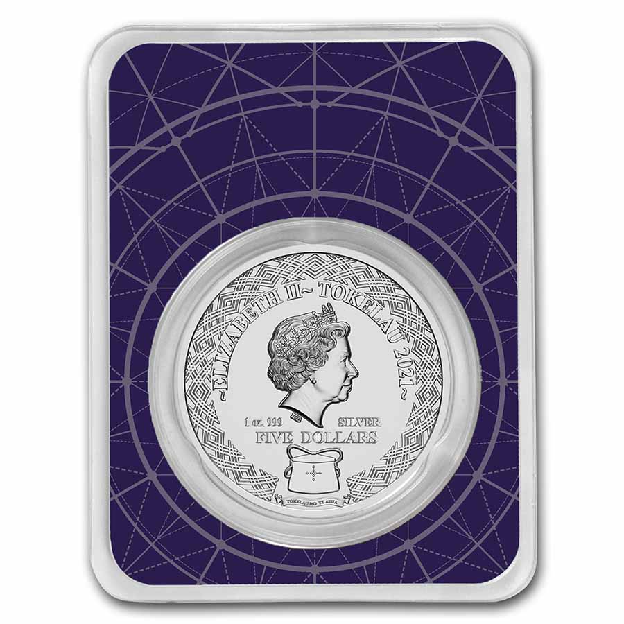2021 Tokelau 1 oz Silver $5 Zodiac Series: Scorpio BU (TEP)